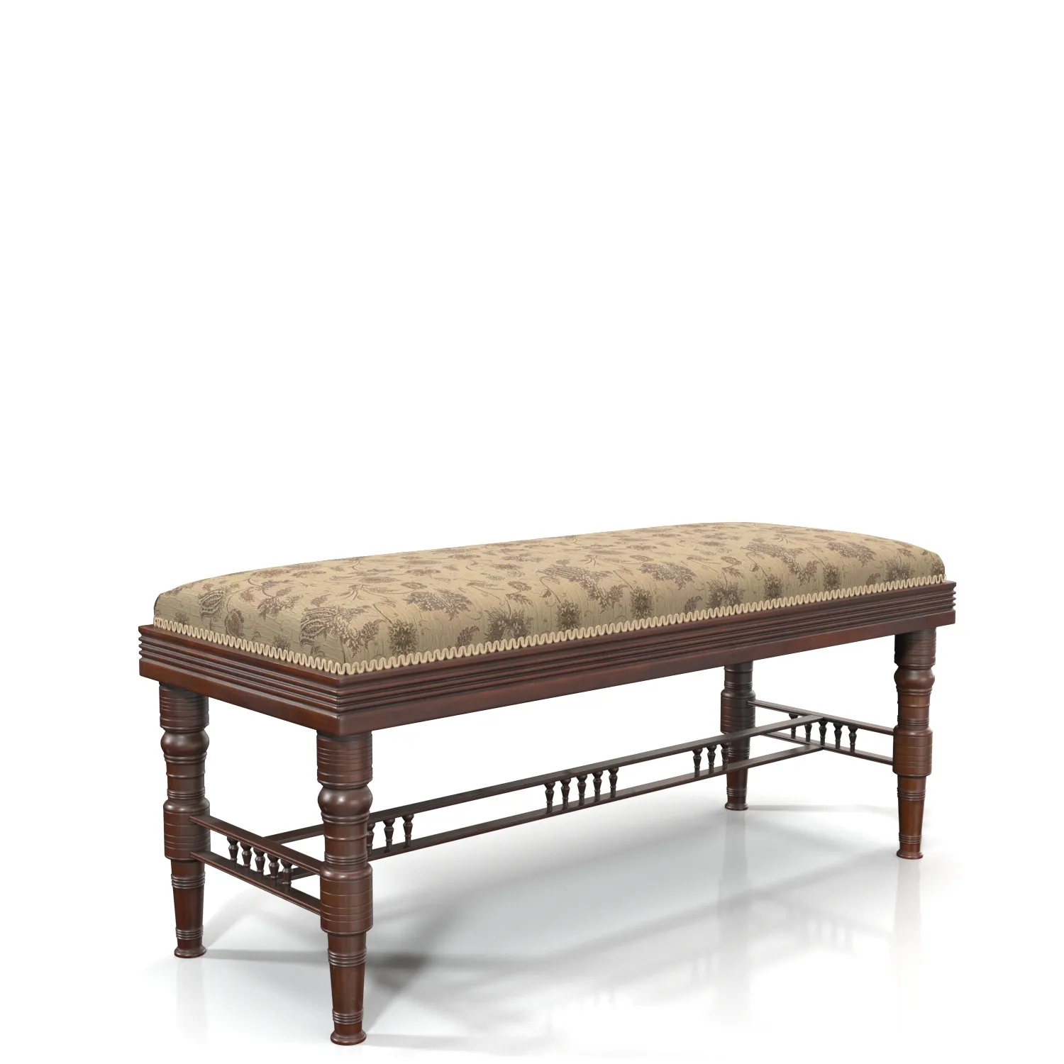 Edwardian Mahogany Duet Piano Stool PBR 3D Model_06